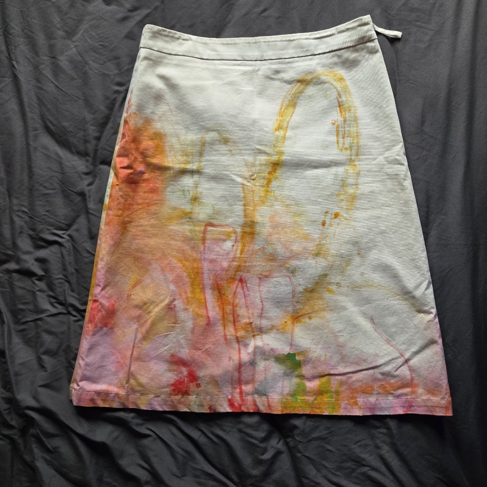 Anthropologie Colorful Painters Palette Abstract Women's A Line Skirt Sz 4 - Picture 2 of 7